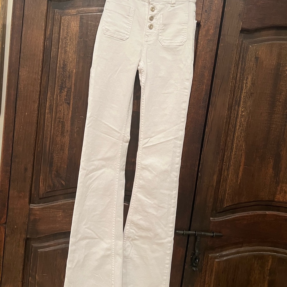 Zara white button fly Jeans size 0